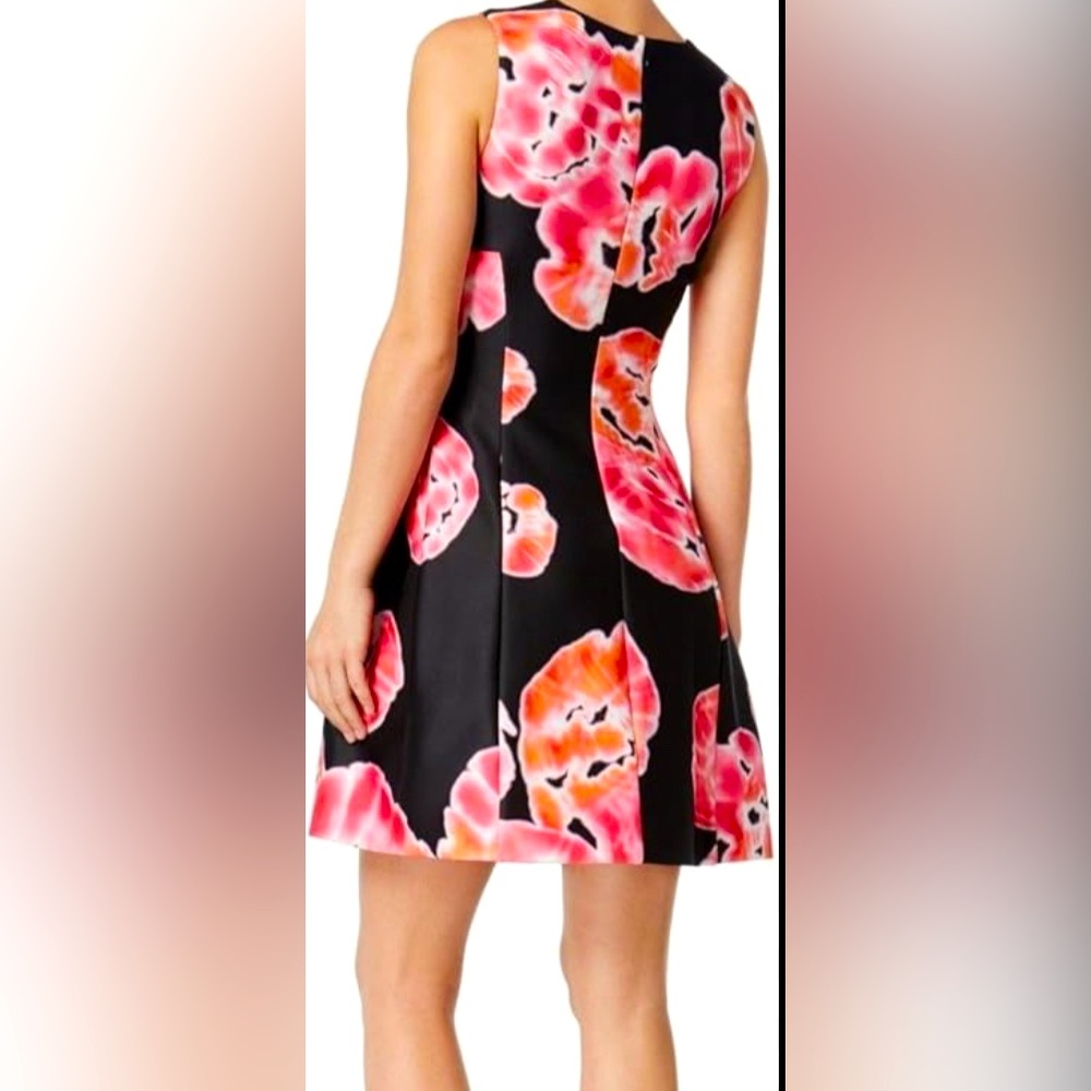 Calvin Klein Tie-Dyed Floral Fit & Flare Dress